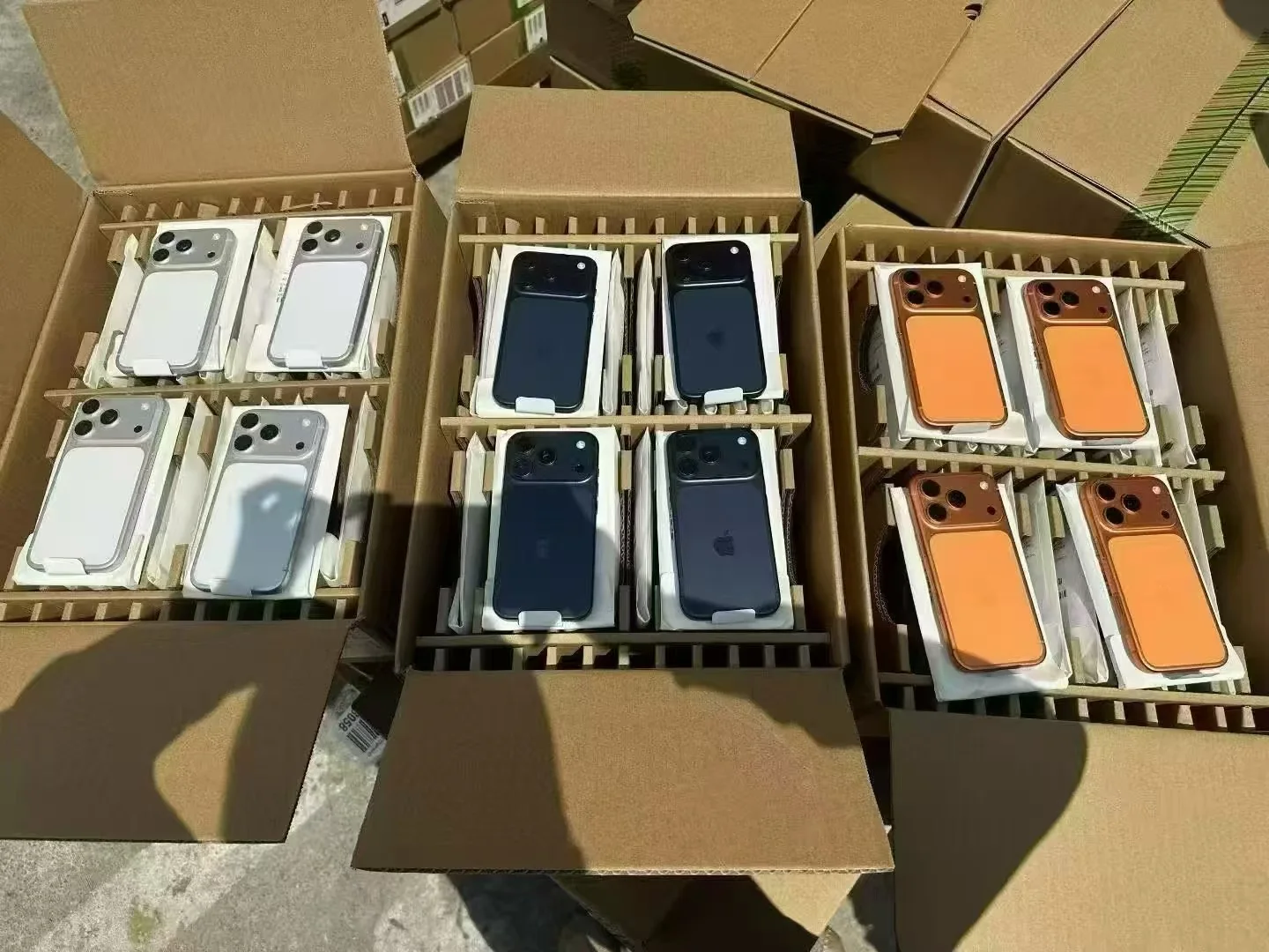 Mobile phones prepared and protected for bulk handling